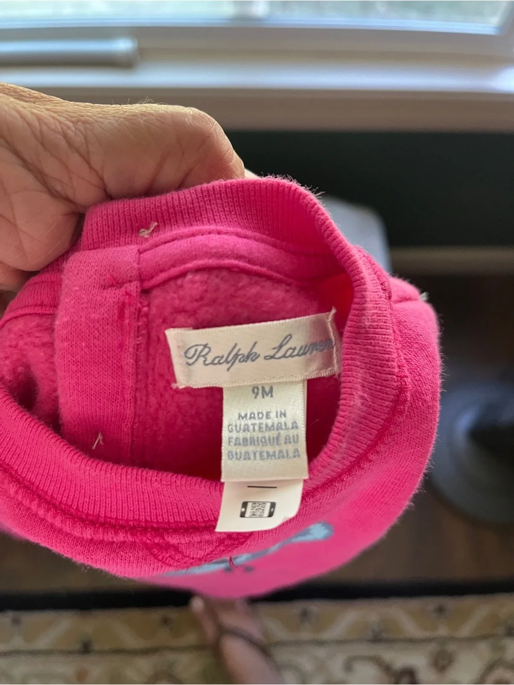 Ralph Lauren Polo Player Pink Baby One-Piece Sweat Jumpsuit
